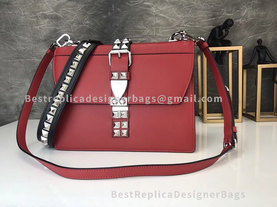 Prada Elektra Red Shoulder Bag SHW